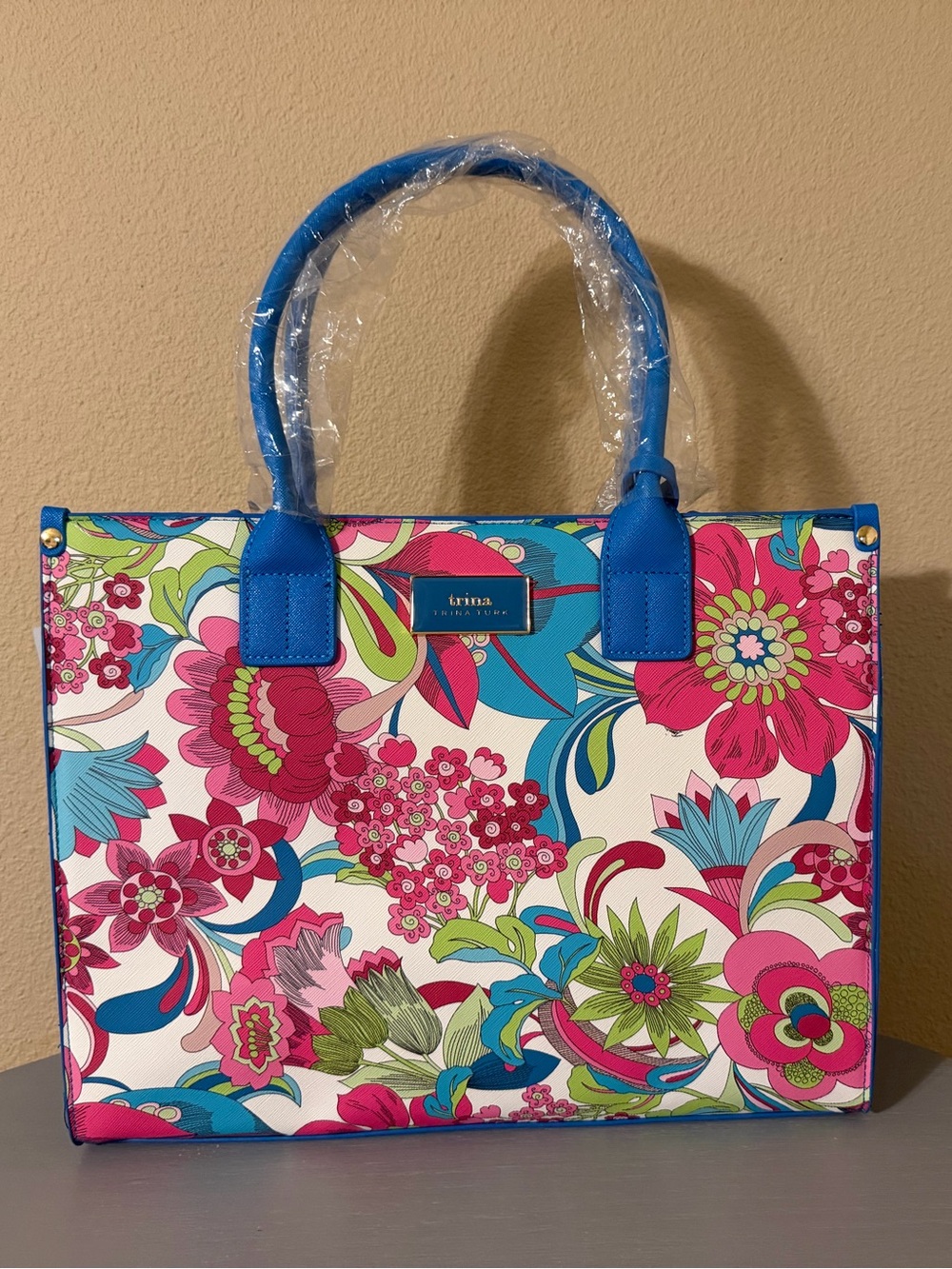Trina Turk Pink & Blue Floral Tote
